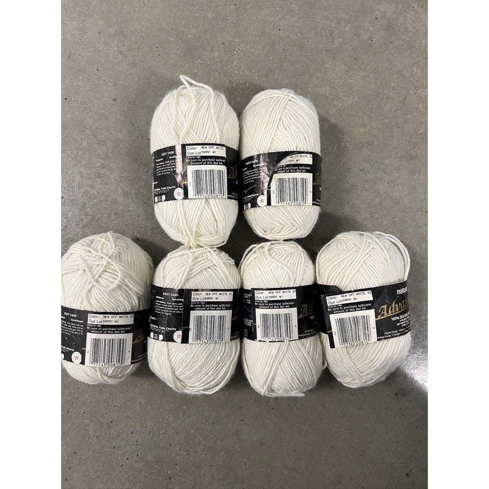 Lot of 6 Natura Advantage Yarn New Off White Acrylic Sport